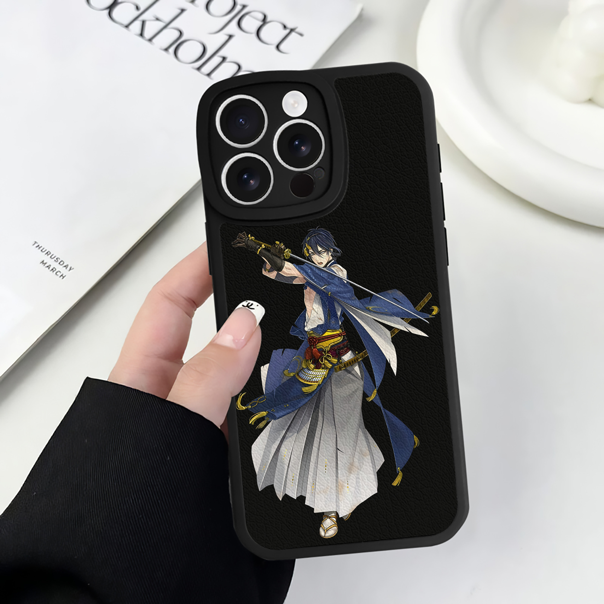 （画像用） 刀剣乱舞 Touken Ranbu 【iPhone 16シリーズ対応】シリコンスマホケース（レザー調） 材質：シリコン